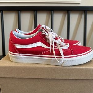 Red vans men’s size 8.5 women’s size 10